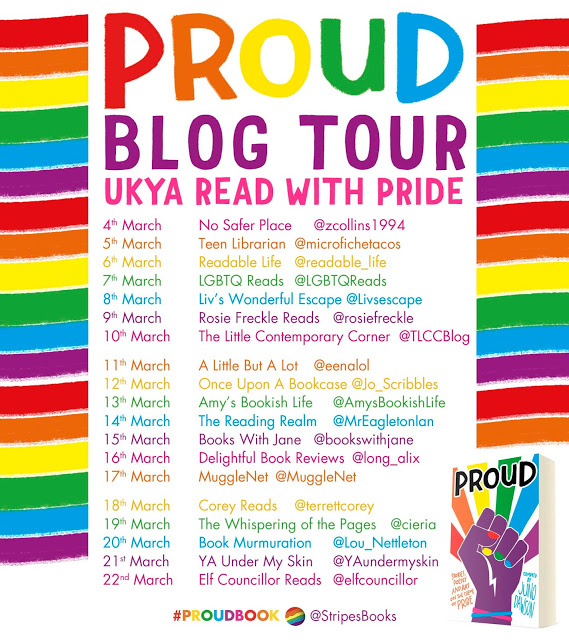 Proud, ed. by Juno Dawson blog tour banner